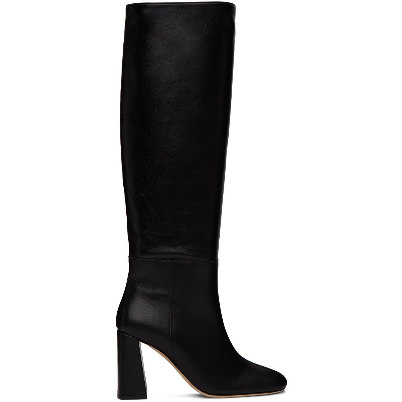 Staud Syd 95mm Leather Block-Heel Boots In Black Eu38/Us8 $595